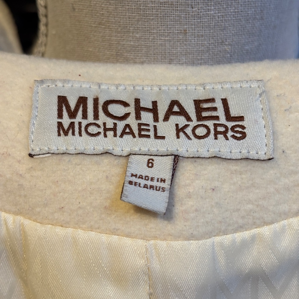 Michael Kors Women's Single-Breasted Wool Coat Size 6 - Picture 12 of 14